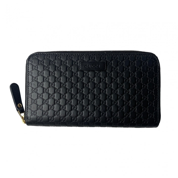 美品 グッチ GUCCI メンズ マイクログッチ ラウンドファスナー 長財布 449391