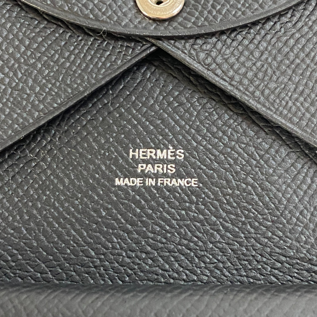 未使用 エルメス HERMES レディース ガルヴィデュオ コインケース 黒 エプソン B刻印