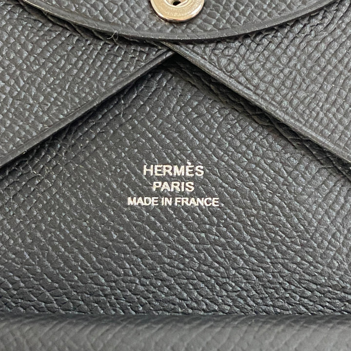 未使用 エルメス HERMES レディース ガルヴィデュオ コインケース 黒 エプソン B刻印