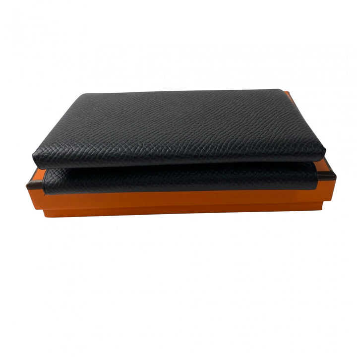 未使用 エルメス HERMES レディース ガルヴィデュオ コインケース 黒 エプソン B刻印