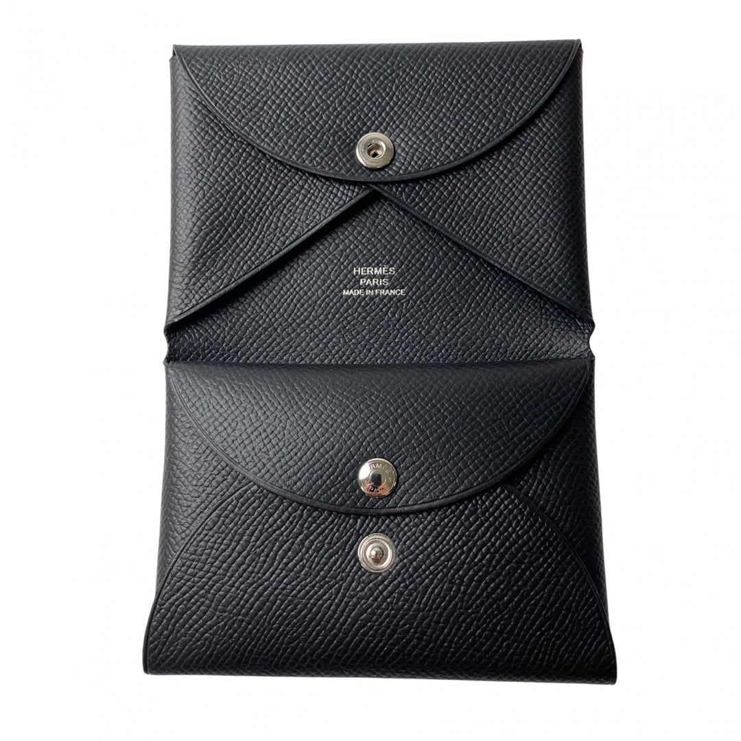 未使用 エルメス HERMES レディース ガルヴィデュオ コインケース 黒 エプソン B刻印