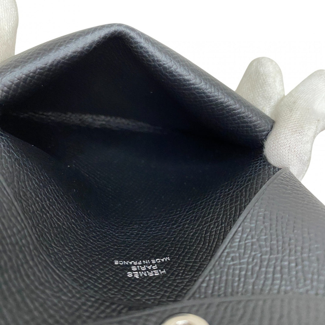 未使用 エルメス HERMES レディース ガルヴィデュオ コインケース 黒 エプソン B刻印