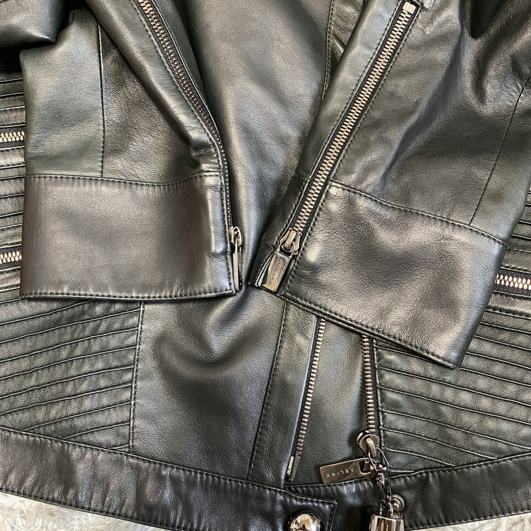 美品 セリーヌ CELINE レディース ラム レザー ライダースジャケット 40