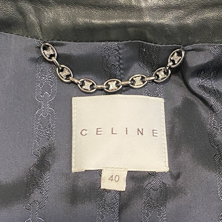 美品 セリーヌ CELINE レディース ラム レザー ライダースジャケット 40