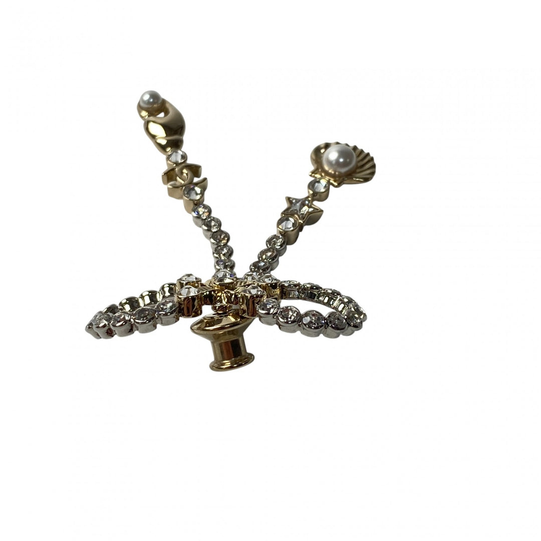 未使用 シャネル CHANEL レディース リボン ココマーク マリンモチーフ ピンブローチ ABE987 I25C