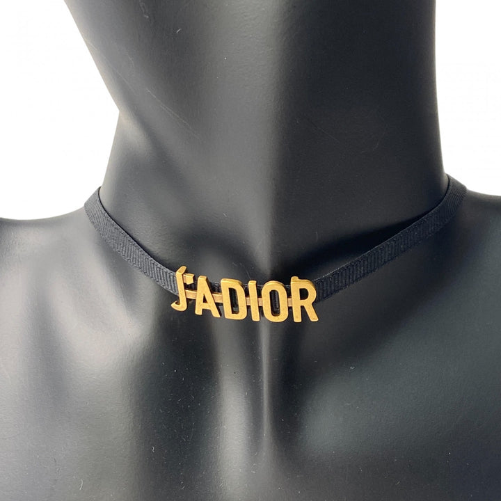 美品 ディオール J.A DIOR レディース チョーカー ゴールド ブラック
