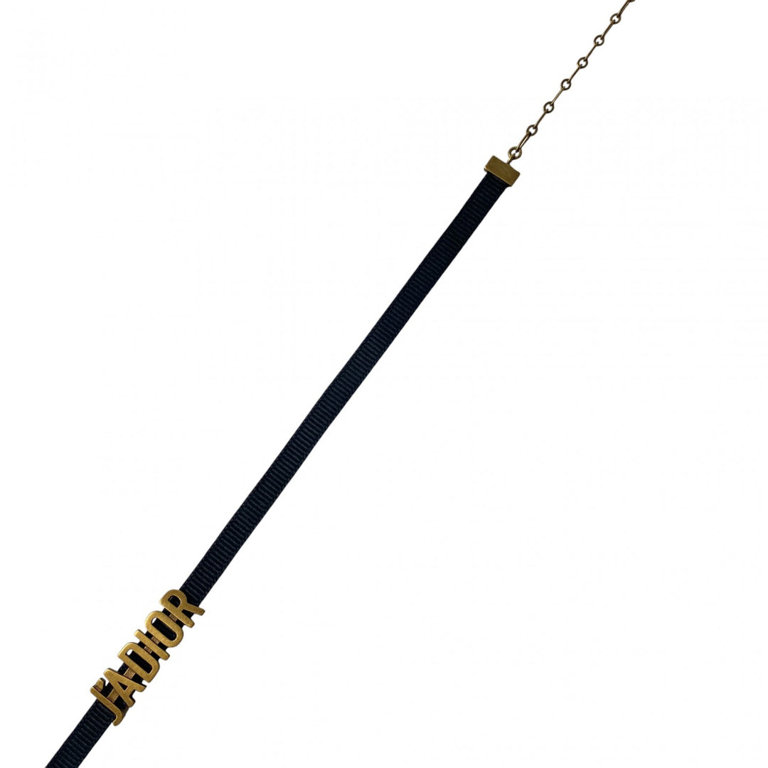 美品 ディオール J.A DIOR レディース チョーカー ゴールド ブラック