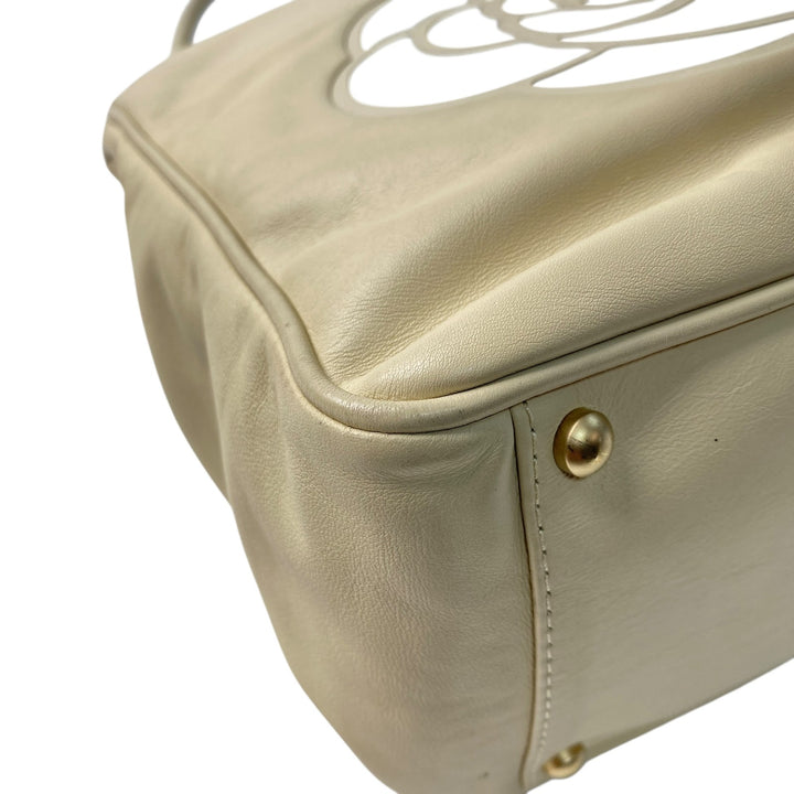 シャネル CHANEL レディース カメリア トートバッグ ラムスキン 7番 肩がけ