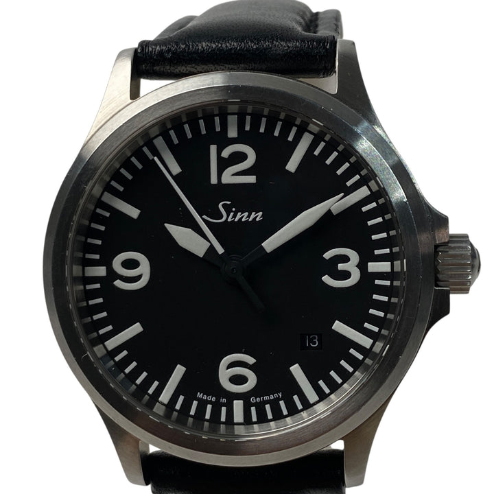 美品 ジン Sinn メンズ 556A インストゥルメント オートマ 裏スケ 黒文字盤 SS