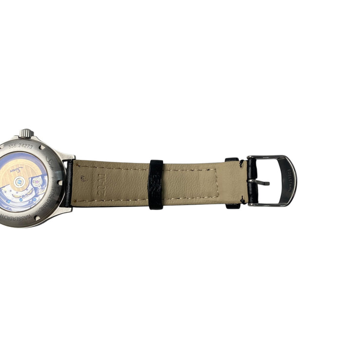 美品 ジン Sinn メンズ 556A インストゥルメント オートマ 裏スケ 黒文字盤 SS