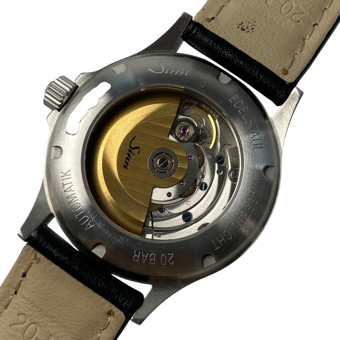 美品 ジン Sinn メンズ 556A インストゥルメント オートマ 裏スケ 黒文字盤 SS