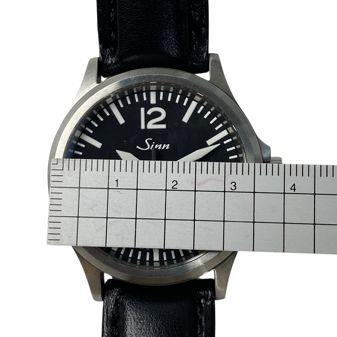 美品 ジン Sinn メンズ 556A インストゥルメント オートマ 裏スケ 黒文字盤 SS