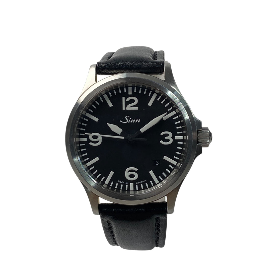 美品 ジン Sinn メンズ 556A インストゥルメント オートマ 裏スケ 黒文字盤 SS