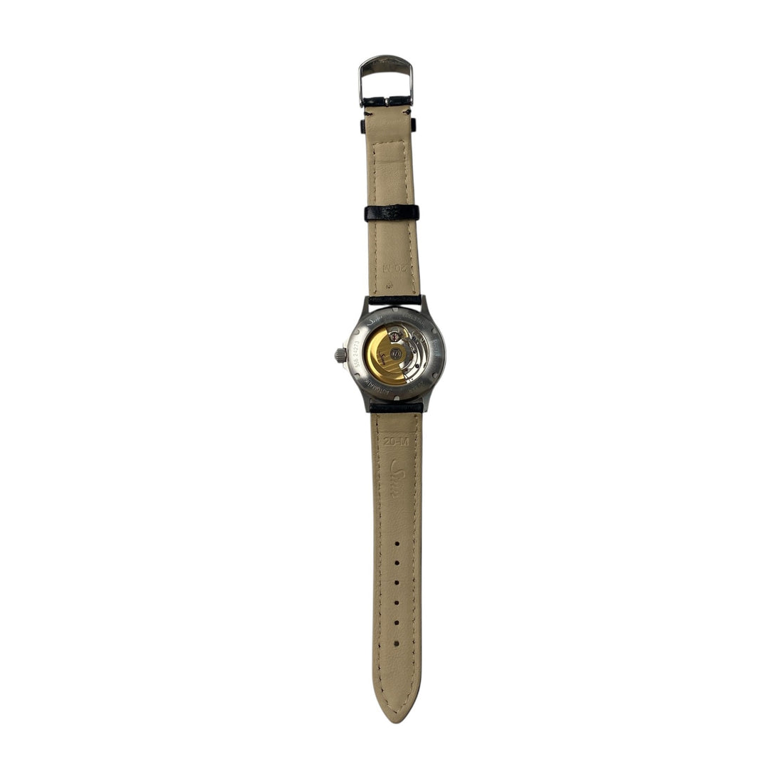 美品 ジン Sinn メンズ 556A インストゥルメント オートマ 裏スケ 黒文字盤 SS