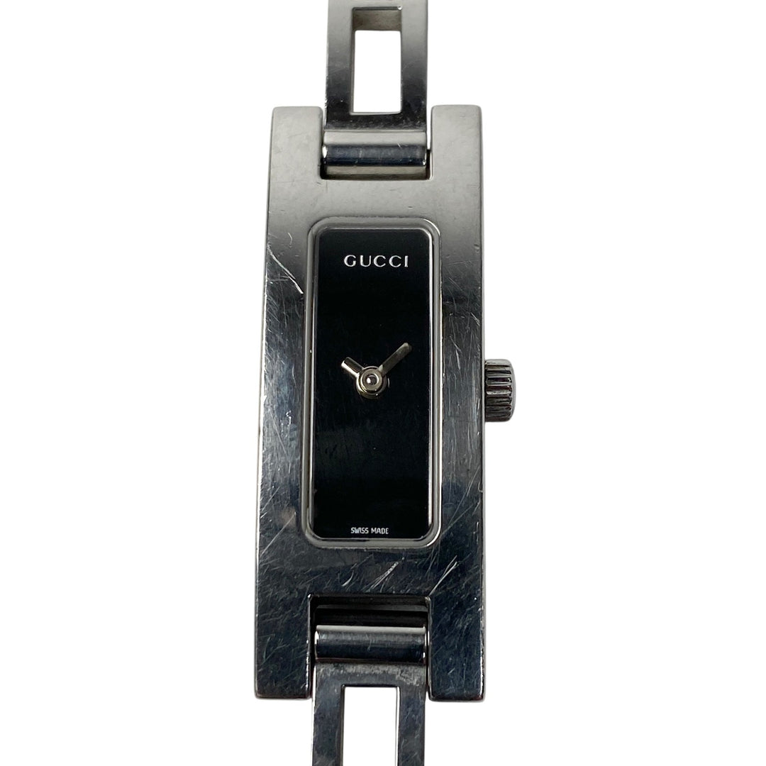 グッチ GUCCI レディース 3900L 腕時計 稼動品 黒文字盤 シルバー