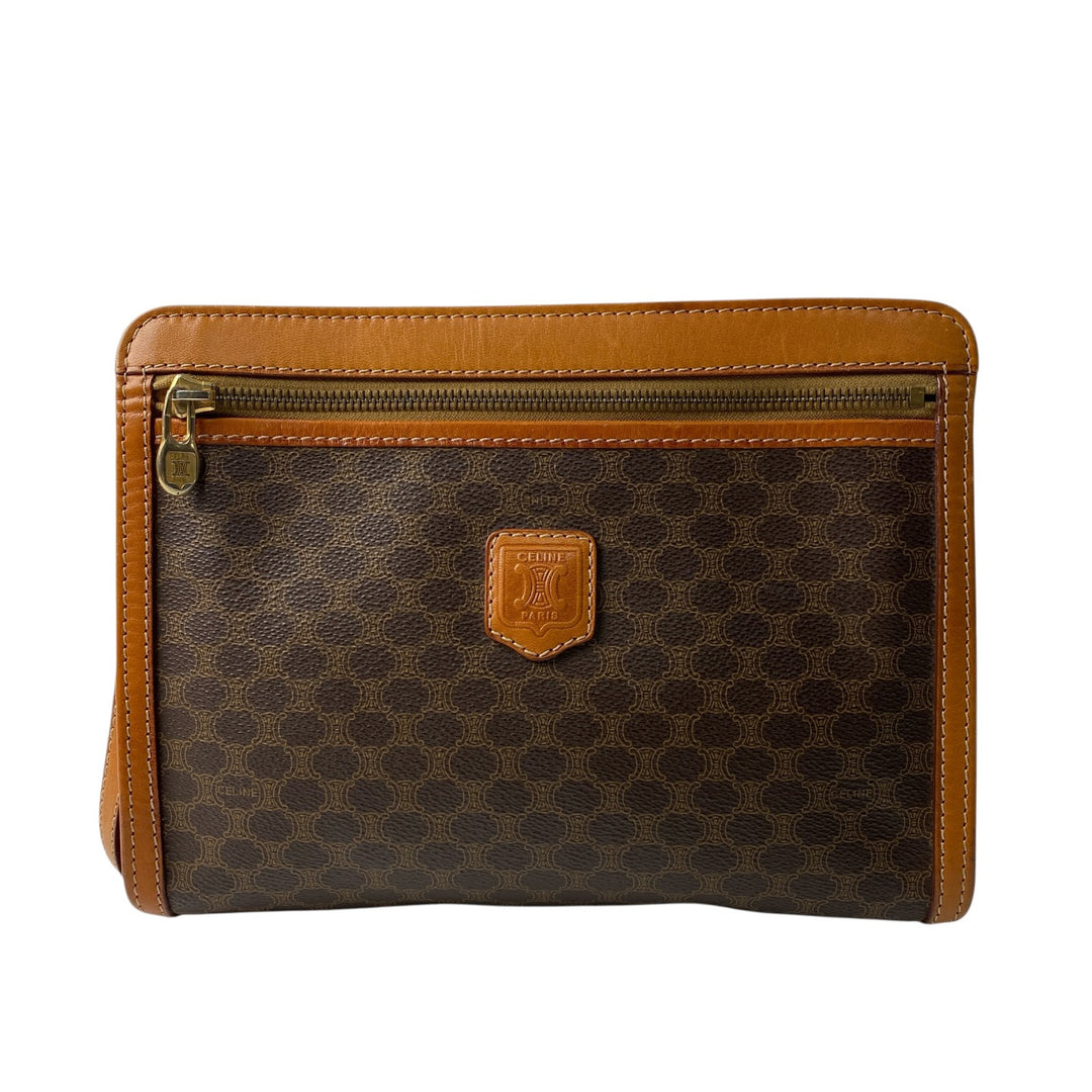 美品 セリーヌ CELINE メンズ マカダム クラッチバッグ セカンドバッグ