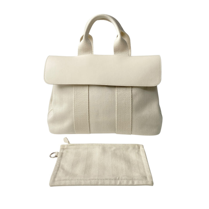 新品同様 エルメス HERMES レディース ヴァルパライソ MM キャンバス ポーチ付き トートバッグ