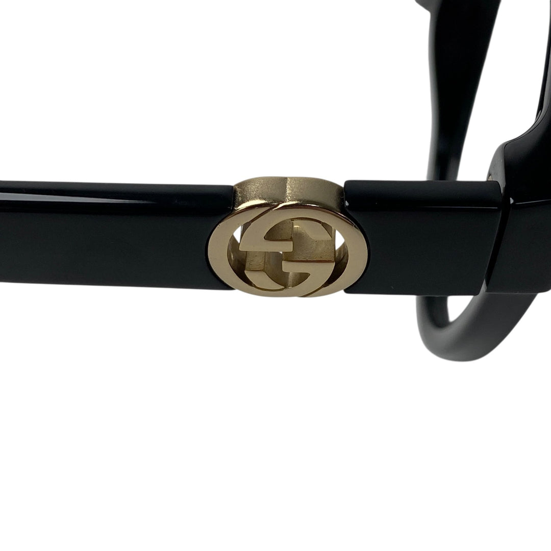 美品 グッチ GUCCI レディース 伊達メガネ インターロッキング グラスチェーン GG1024O