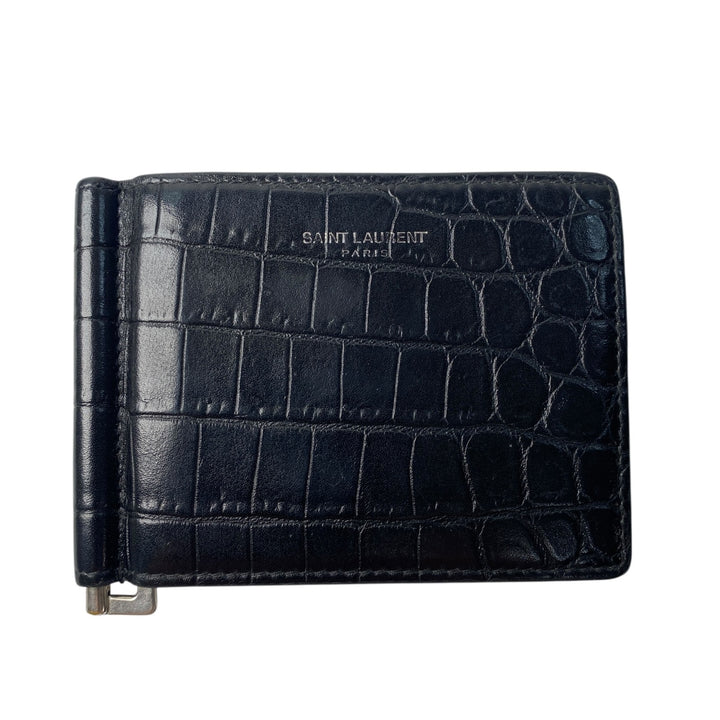 サンローラン SAINT LAURENT メンズ 型押し クロコ マネークリップ