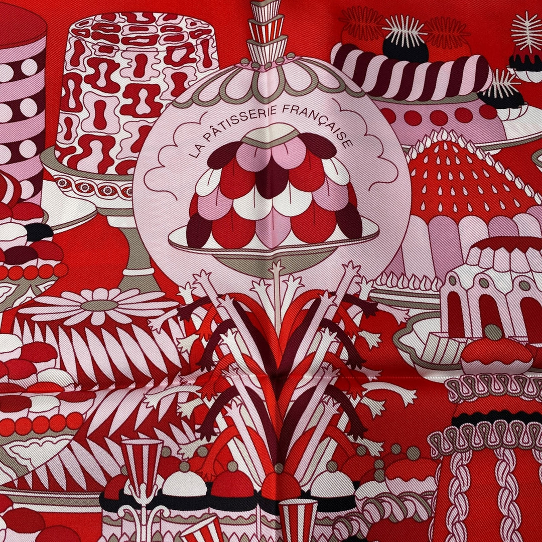 未使用 エルメス HERMES レディース カレ90 ラ・パティスリー・フランセーズ