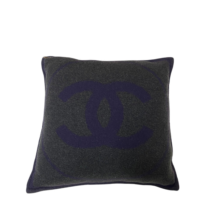 シャネル CHANEL バイカラー ココマーク クッション ウール カシミヤ