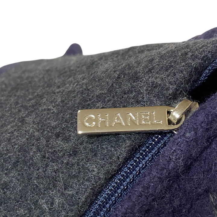 シャネル CHANEL バイカラー ココマーク クッション ウール カシミヤ