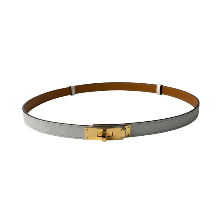エルメス HERMES レディース ケリーベルト ホワイト GD金具 W刻印