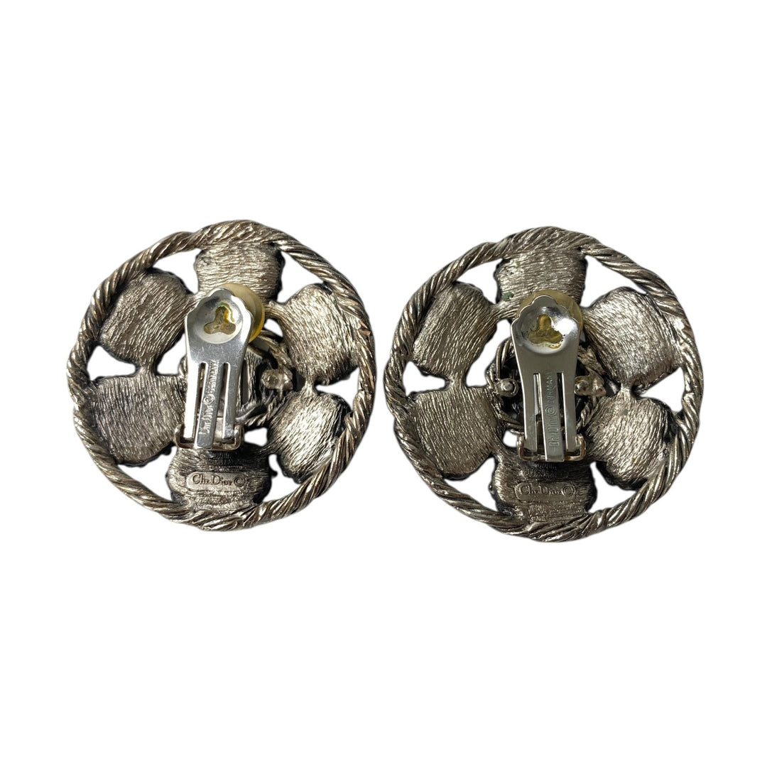 美品 クリスチャンディオール DIOR レディース ビンテージ カラーストーン イヤリング