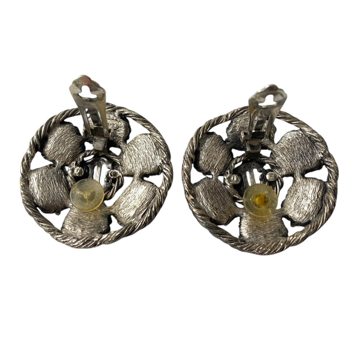 美品 クリスチャンディオール DIOR レディース ビンテージ カラーストーン イヤリング