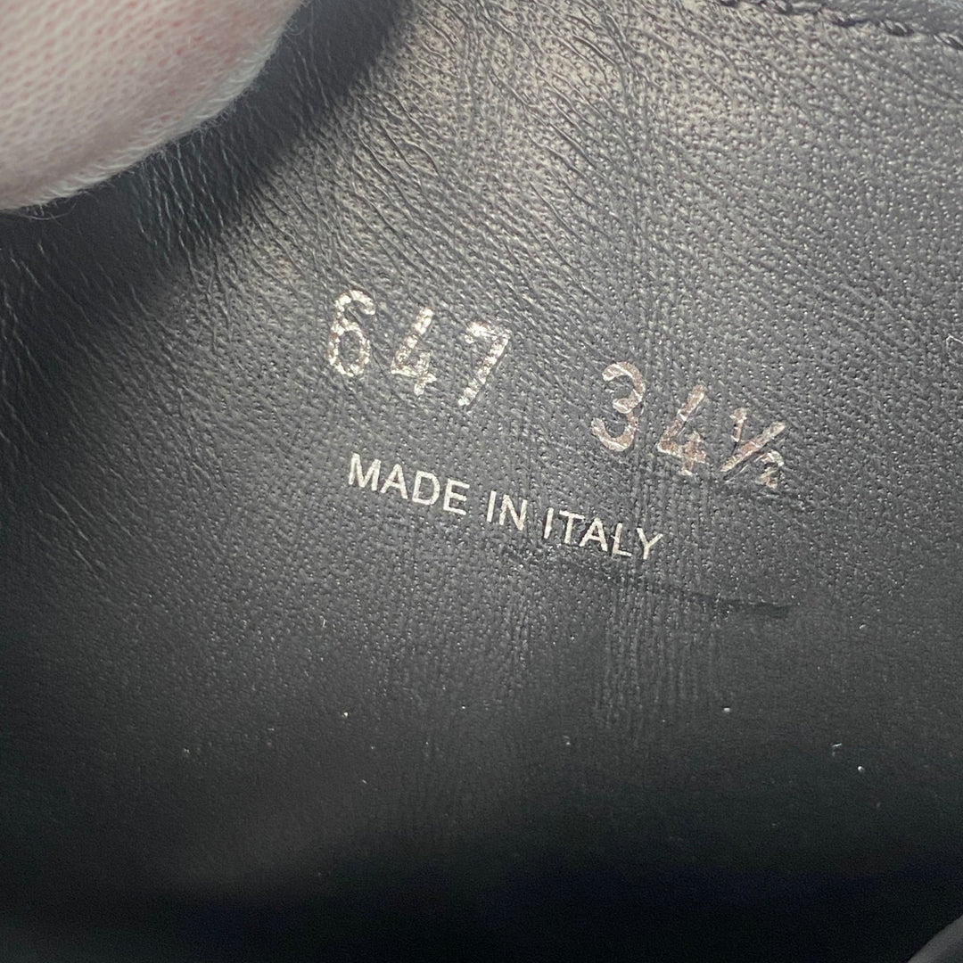 美品 プラダ PRADA レディース レースアップブーツ 34 1/2 三角ロゴプレート