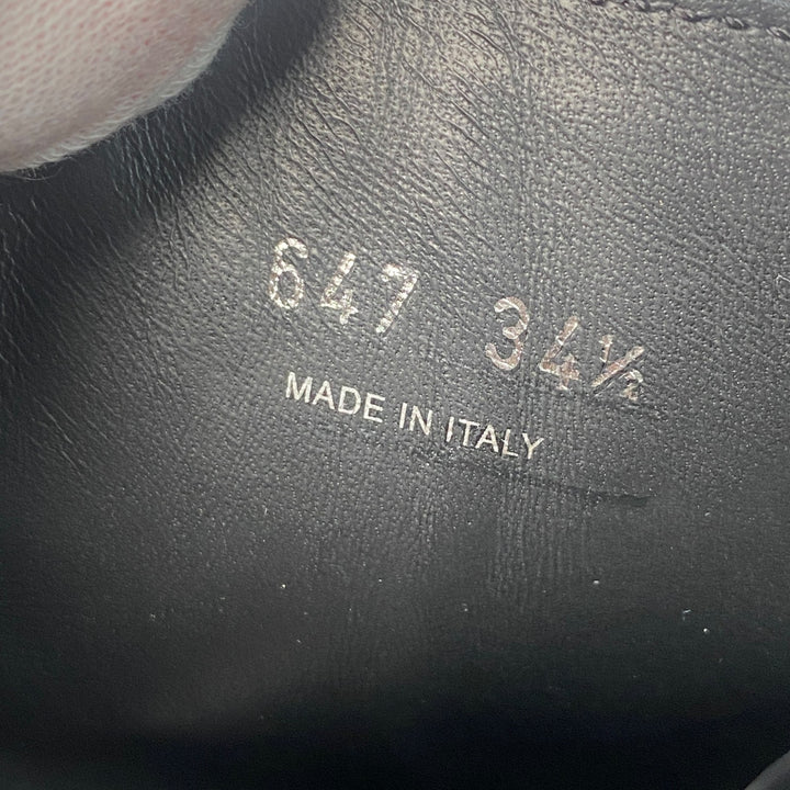 美品 プラダ PRADA レディース レースアップブーツ 34 1/2 三角ロゴプレート