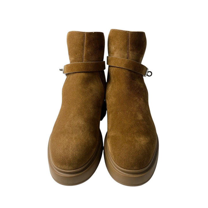 未使用 エルメス HERMES レディース ケリー ショートブーツ スエード #35