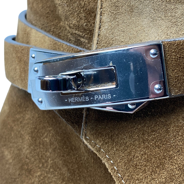 未使用 エルメス HERMES レディース ケリー ショートブーツ スエード #35