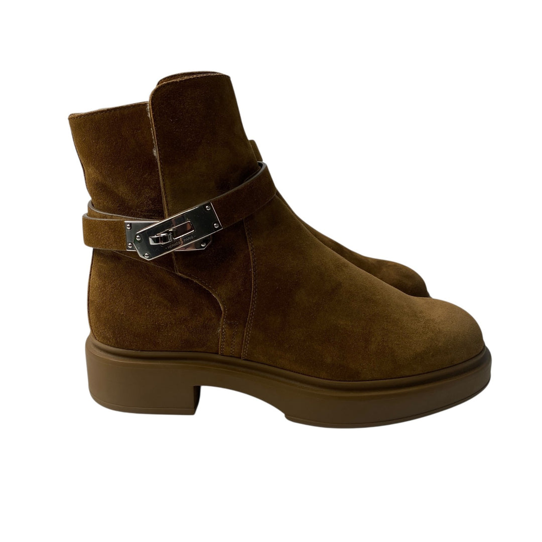 未使用 エルメス HERMES レディース ケリー ショートブーツ スエード #35