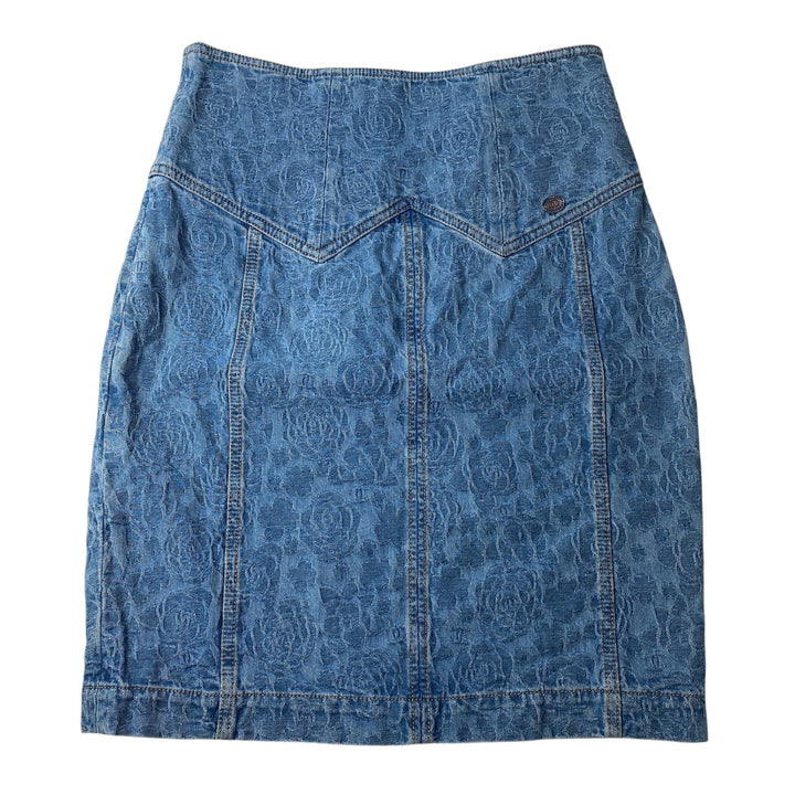 未使用 シャネル CHANEL レディース ココマーク カメリア デニムスカート P74484