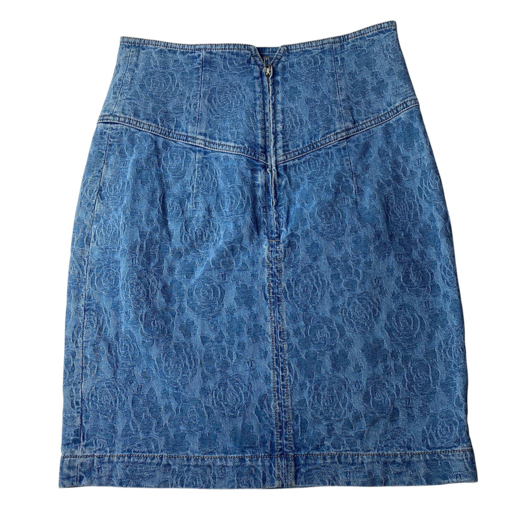 未使用 シャネル CHANEL レディース ココマーク カメリア デニムスカート P74484