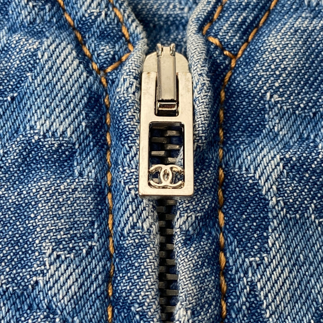 未使用 シャネル CHANEL レディース ココマーク カメリア デニムスカート P74484