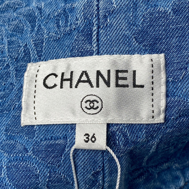 未使用 シャネル CHANEL レディース ココマーク カメリア デニムスカート P74484