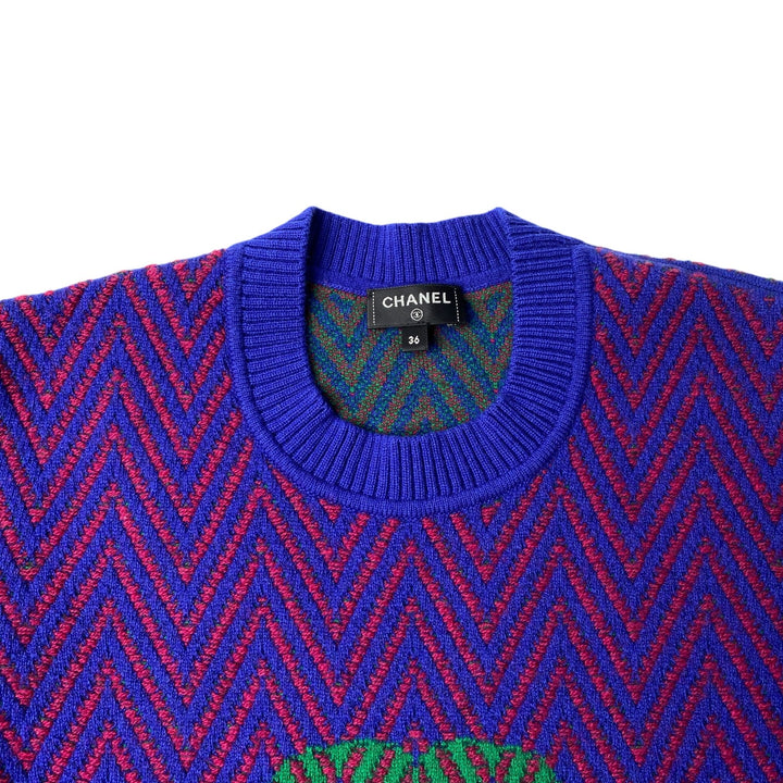 未使用 シャネル CHANEL レディース ココマークベリーボーンニットワンピ P71619 カシミヤ