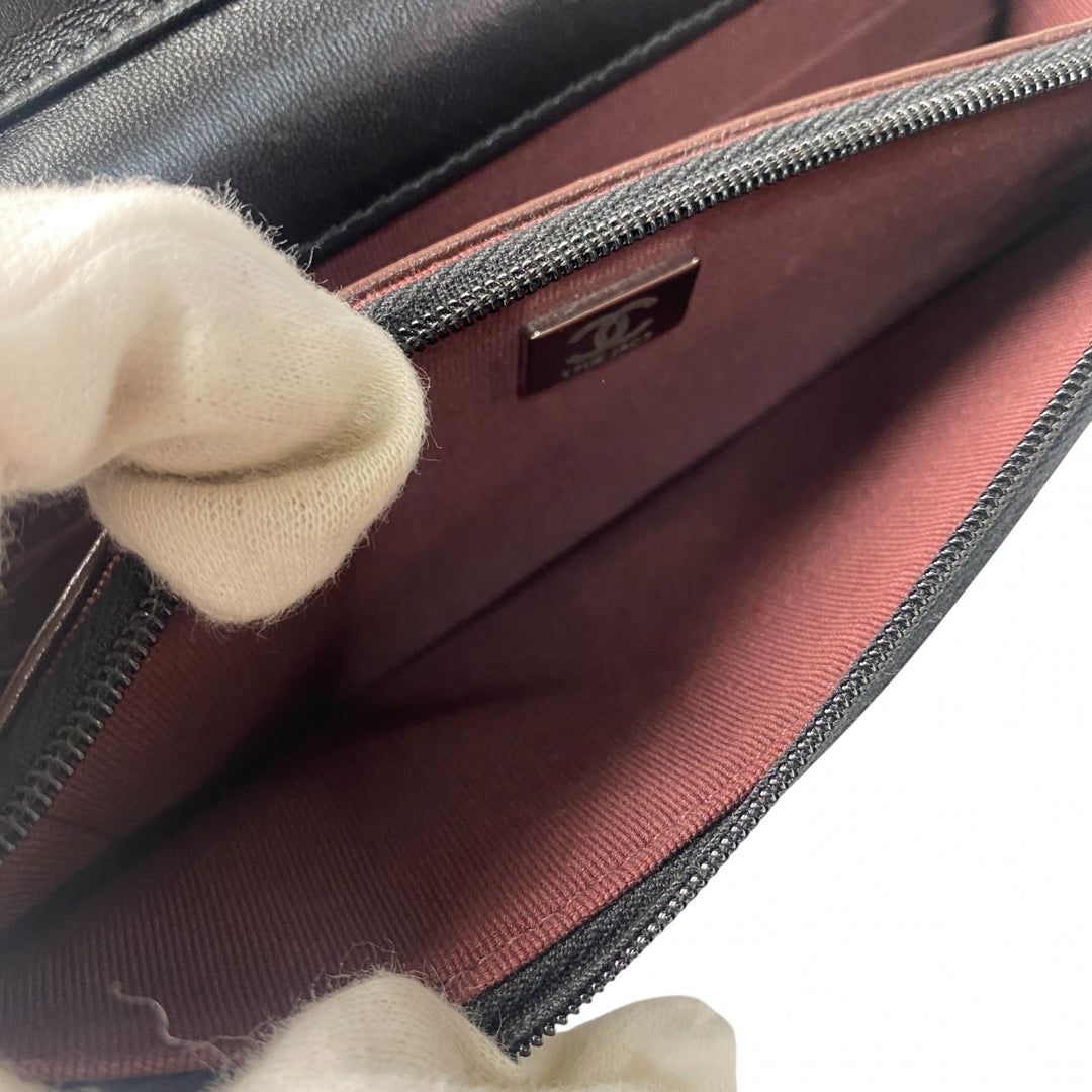 美品 シャネル CHANEL レディース マトラッセ チェーンショルダーウォレットランダム 斜めがけ クロスボディ