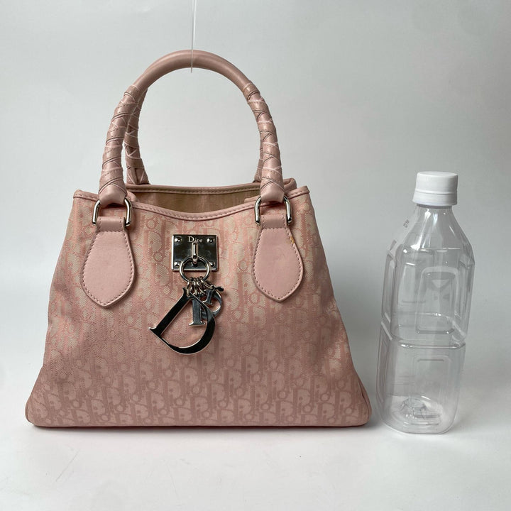 ディオール DIOR ラブリー トロッター トートバッグ ハンドバッグ ピンク レディース