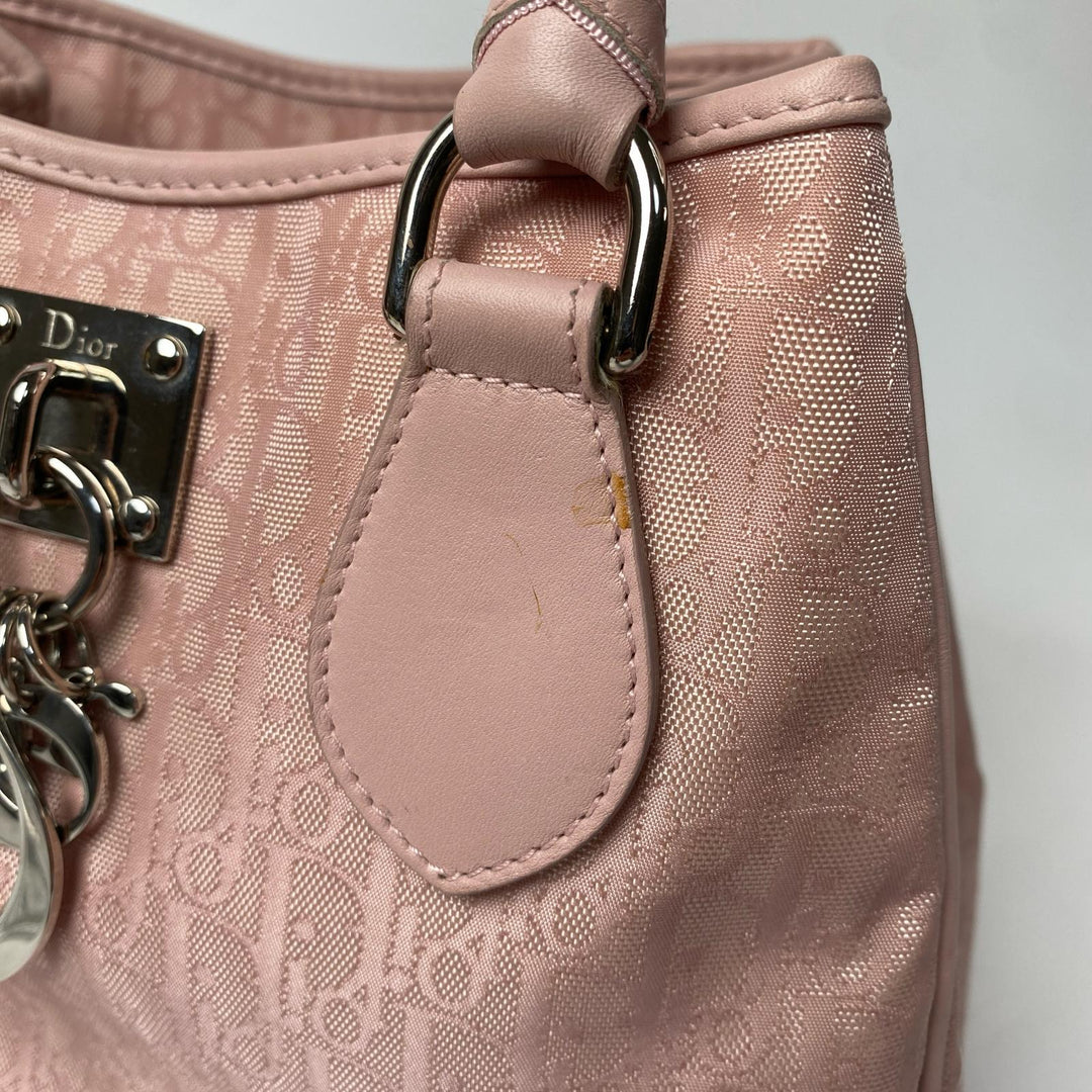 ディオール DIOR ラブリー トロッター トートバッグ ハンドバッグ ピンク レディース