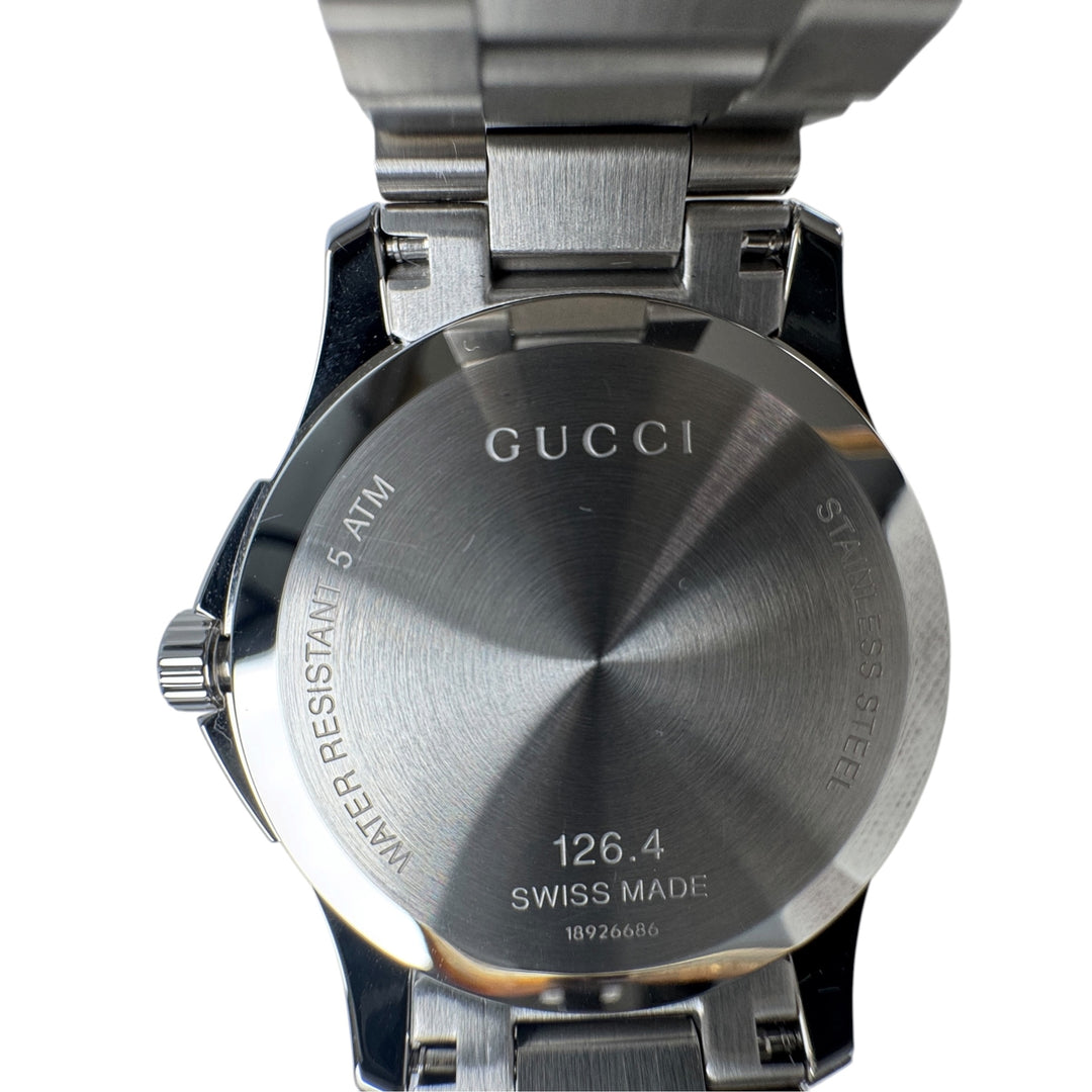 美品 グッチ GUCCI Gタイムレス 126.4 腕時計 クォーツ ブルー文字盤 メンズ
