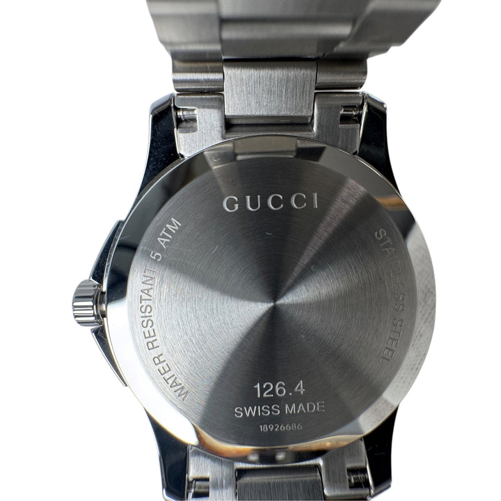 美品 グッチ GUCCI Gタイムレス 126.4 腕時計 クォーツ ブルー文字盤 メンズ