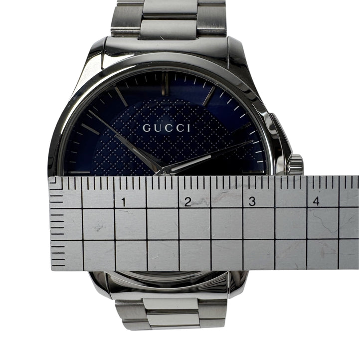 美品 グッチ GUCCI Gタイムレス 126.4 腕時計 クォーツ ブルー文字盤 メンズ