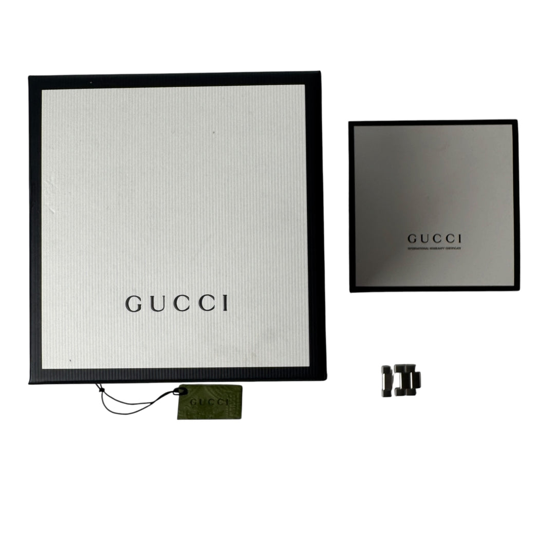 美品 グッチ GUCCI Gタイムレス 126.4 腕時計 クォーツ ブルー文字盤 メンズ