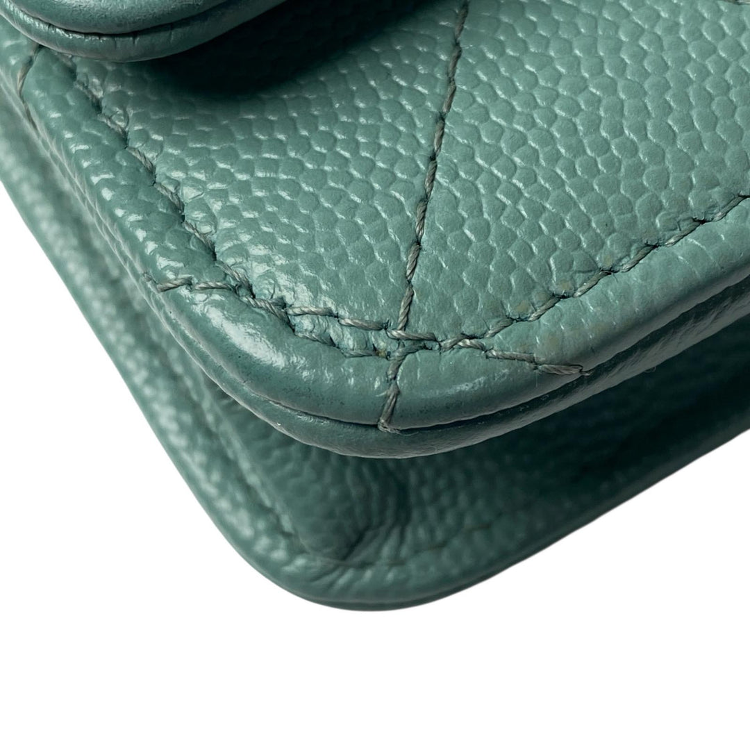 美品 シャネル CHANEL レディース チェーンウォレット キャビアスキン 斜めがけ クロスボディ