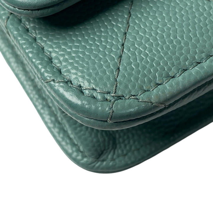 美品 シャネル CHANEL レディース チェーンウォレット キャビアスキン 斜めがけ クロスボディ