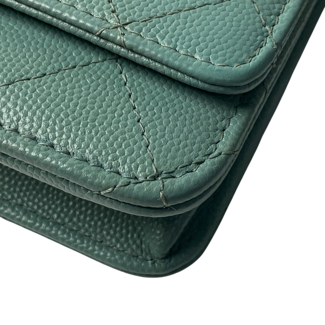 美品 シャネル CHANEL レディース チェーンウォレット キャビアスキン 斜めがけ クロスボディ