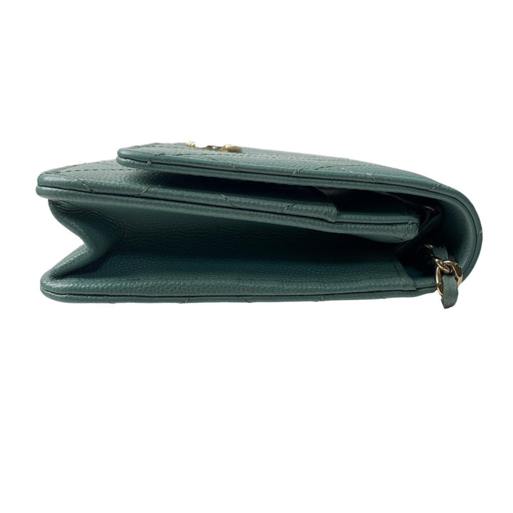 美品 シャネル CHANEL レディース チェーンウォレット キャビアスキン 斜めがけ クロスボディ